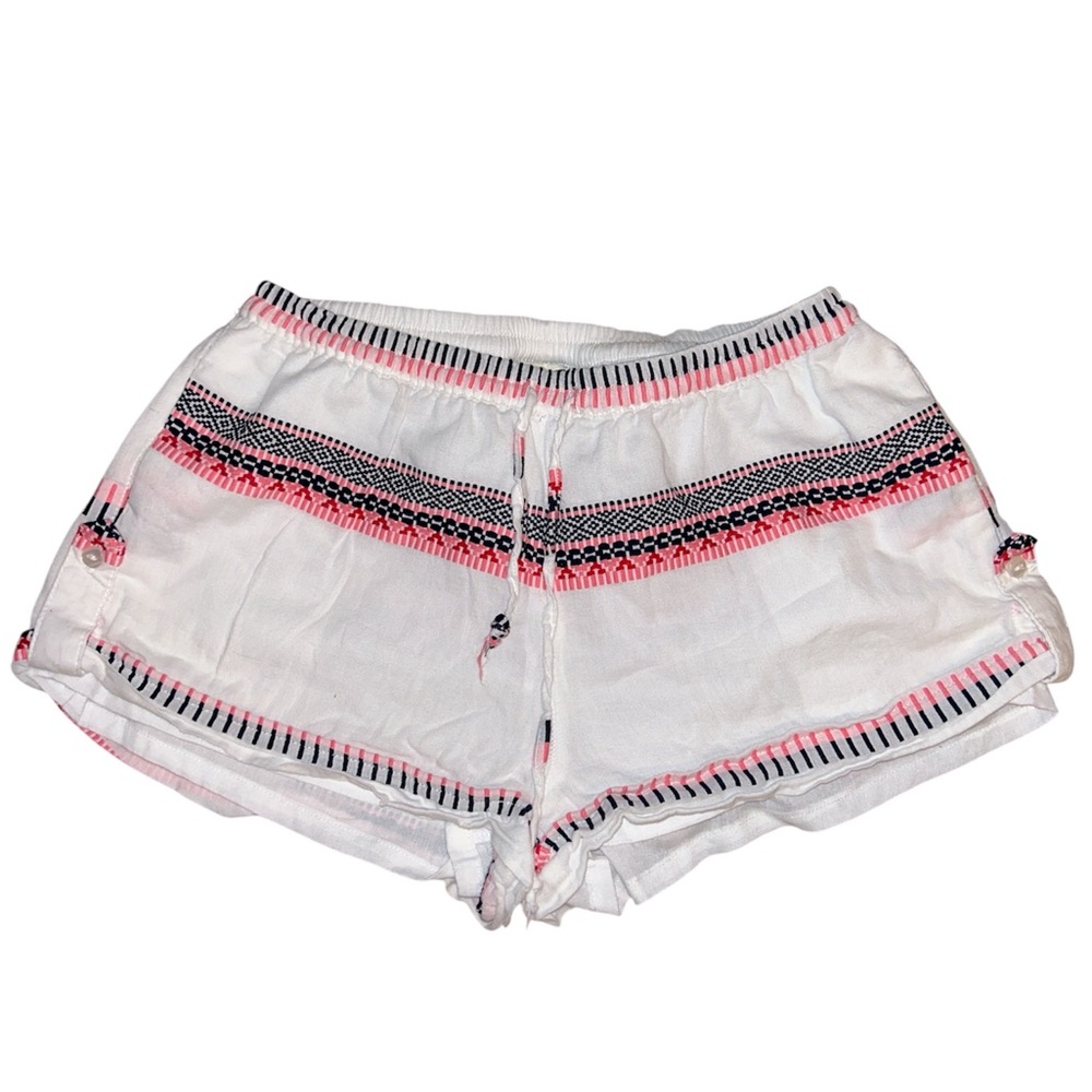 Indigo Rein White Shorts with Pink and Navy Blue Accents